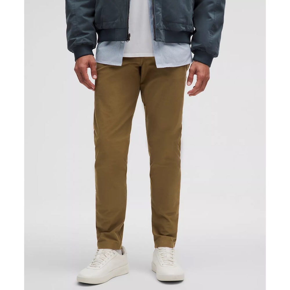 Lululemon Commission Slim Fit Pants Mens 30 Tan Khaki Cotton Blend Chino 30x30‎